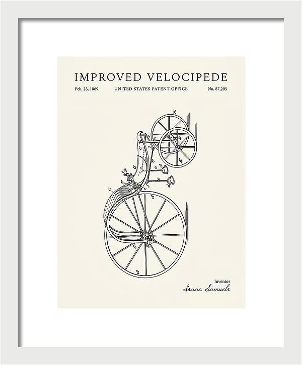 Improved Velocipede Minimalist Patent Us87205a