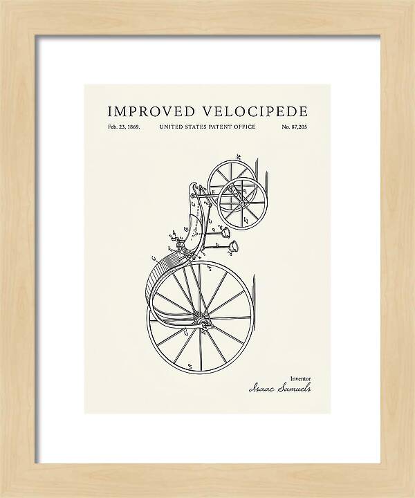 Improved Velocipede Minimalist Patent Us87205a