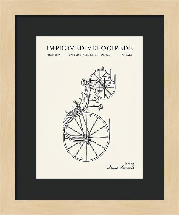 Improved Velocipede Minimalist Patent Us87205a