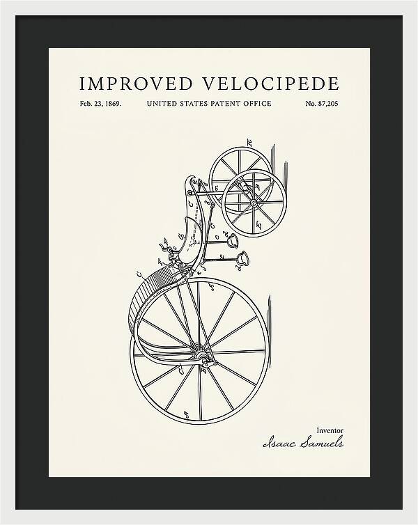 Improved Velocipede Minimalist Patent Us87205a