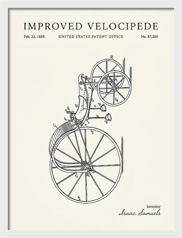 Improved Velocipede Minimalist Patent Us87205a