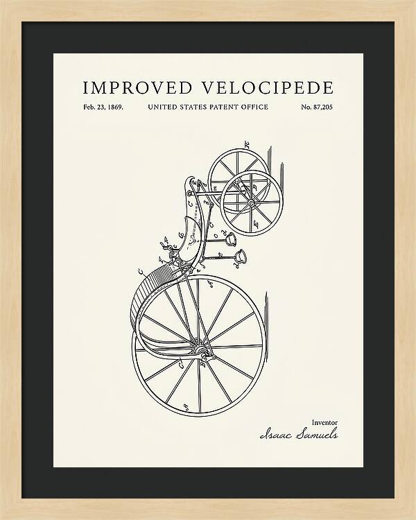 Improved Velocipede Minimalist Patent Us87205a