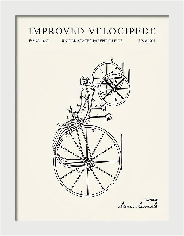 Improved Velocipede Minimalist Patent Us87205a