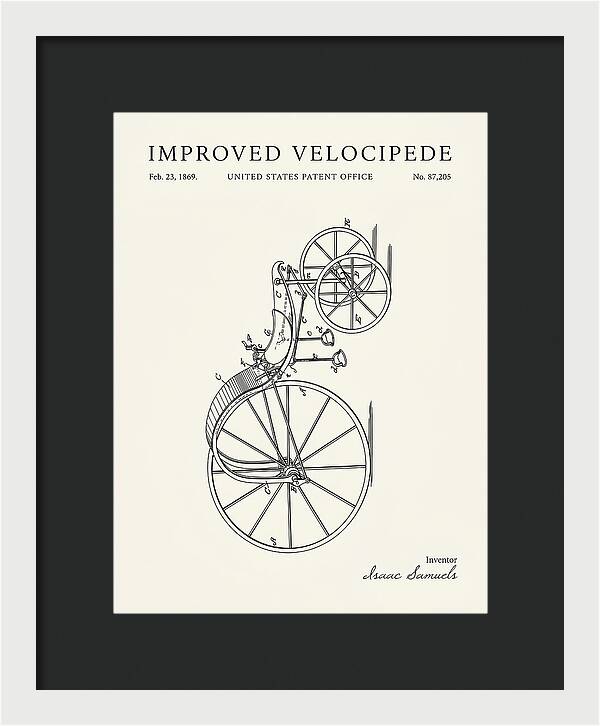Improved Velocipede Minimalist Patent Us87205a