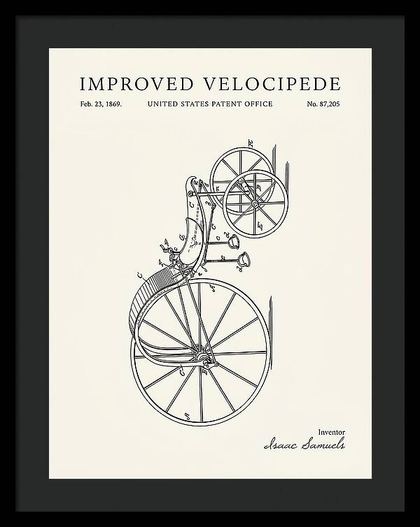 Improved Velocipede Minimalist Patent Us87205a
