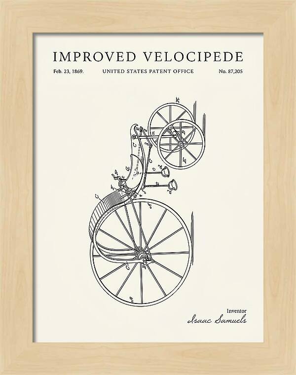 Improved Velocipede Minimalist Patent Us87205a