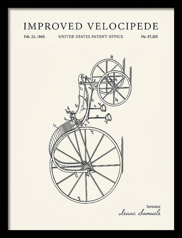 Improved Velocipede Minimalist Patent Us87205a