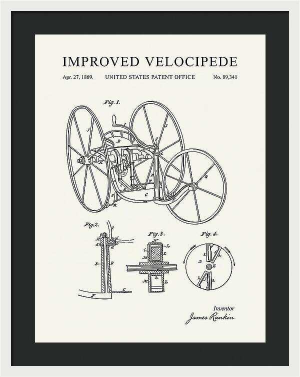 Improved Velocipede Minimalist Patent Us89341a