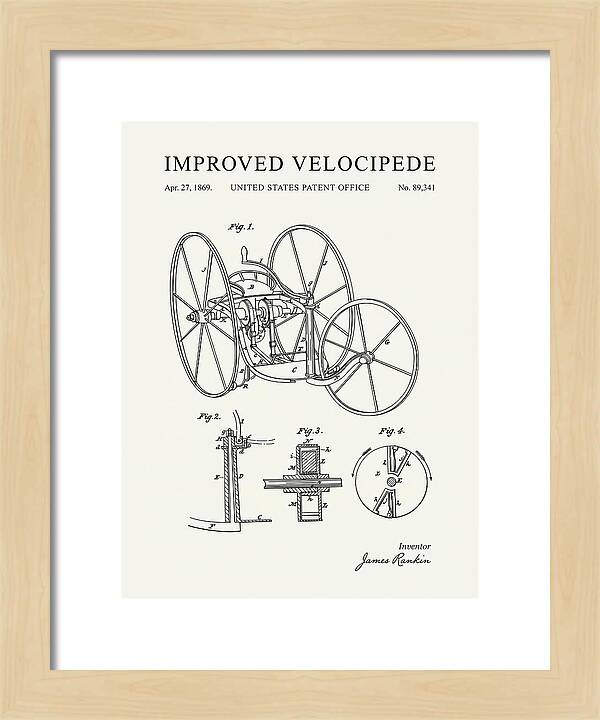 Improved Velocipede Minimalist Patent Us89341a