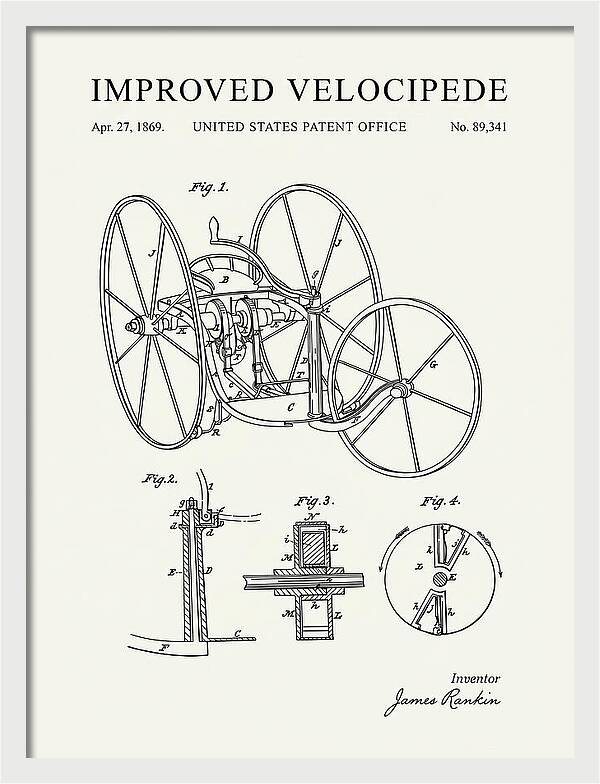 Improved Velocipede Minimalist Patent Us89341a
