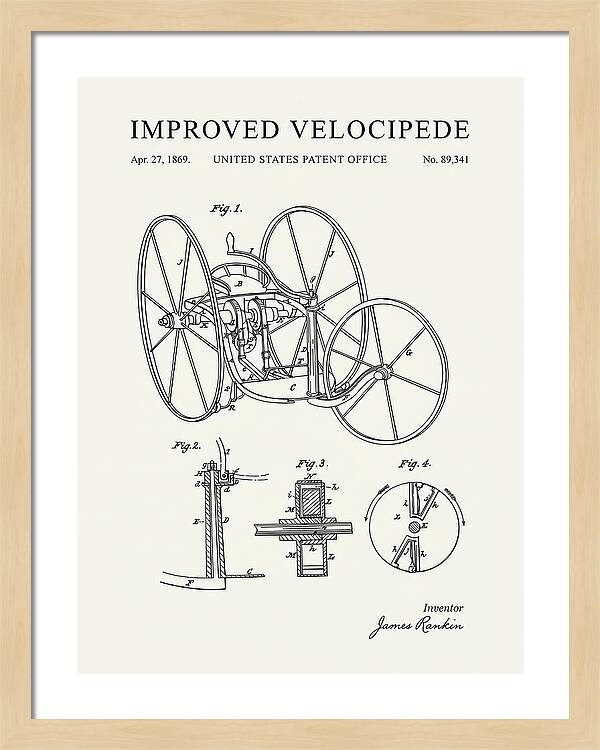Improved Velocipede Minimalist Patent Us89341a