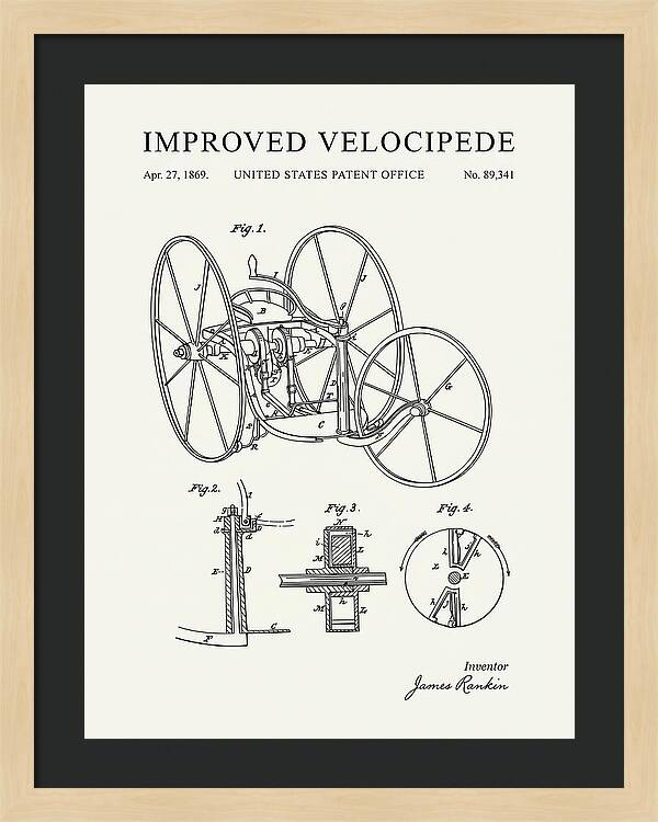 Improved Velocipede Minimalist Patent Us89341a