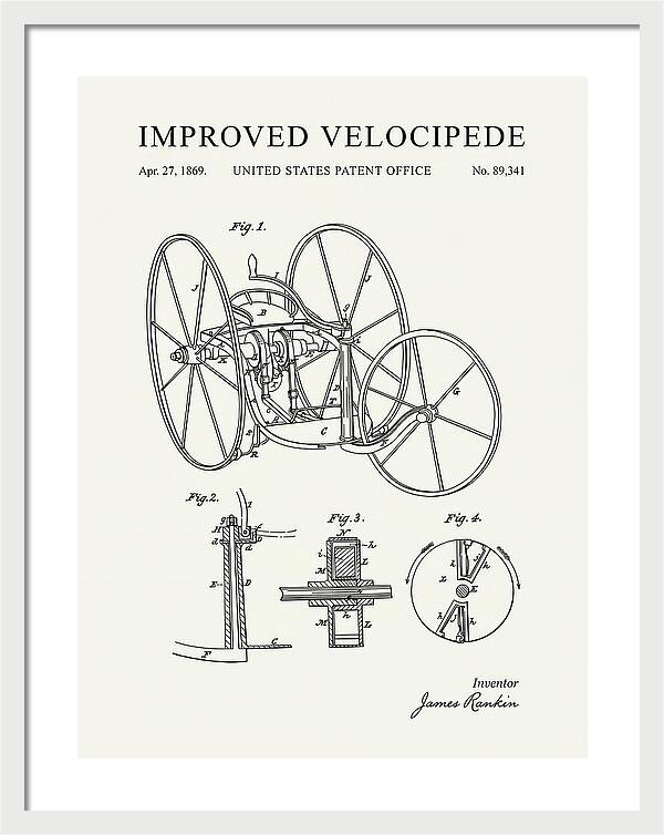 Improved Velocipede Minimalist Patent Us89341a