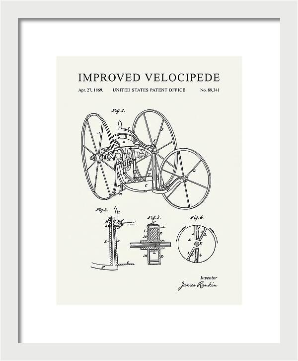 Improved Velocipede Minimalist Patent Us89341a