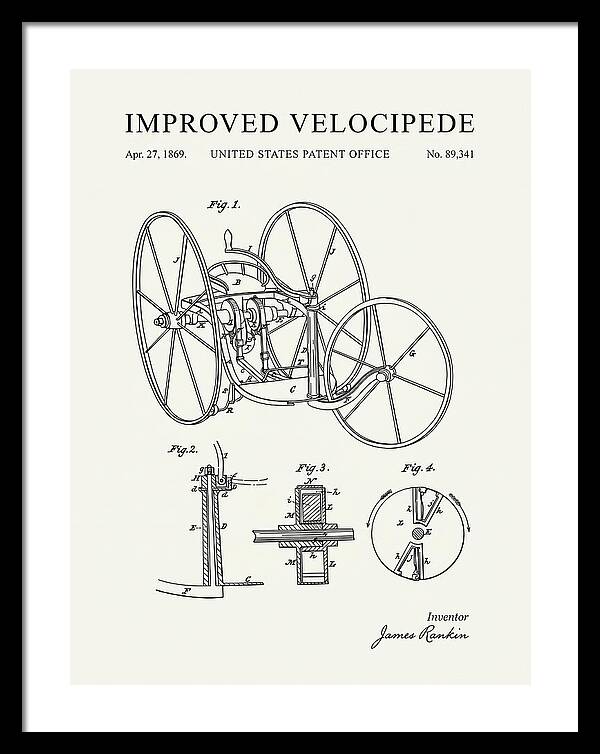 Improved Velocipede Minimalist Patent Us89341a