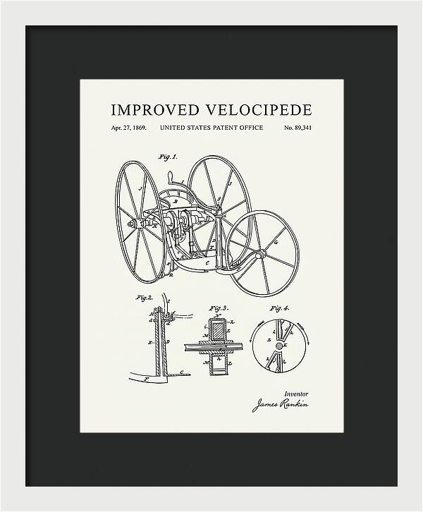 Improved Velocipede Minimalist Patent Us89341a