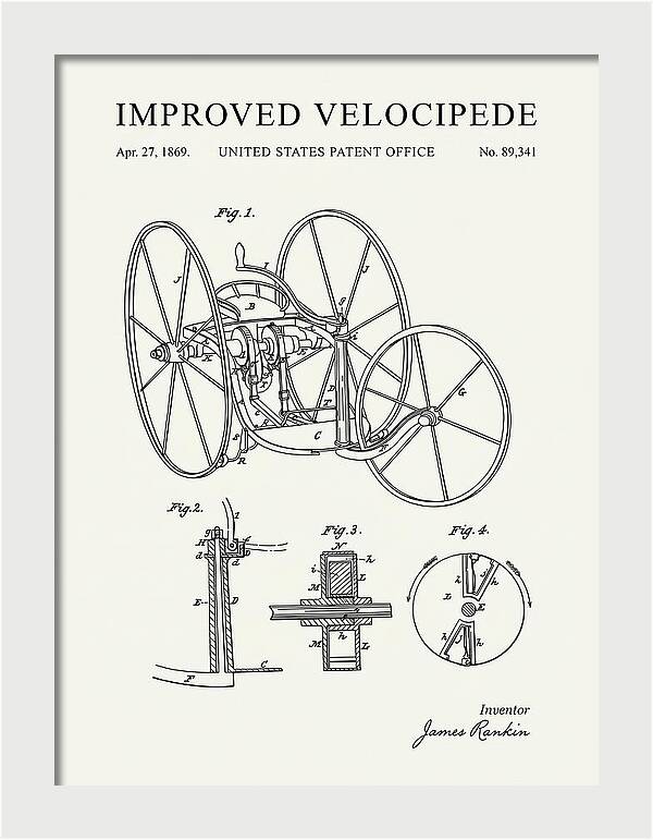 Improved Velocipede Minimalist Patent Us89341a