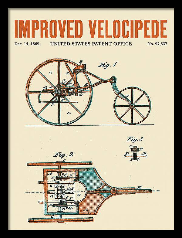 Improved Velocipede Retro Patent Us97837a