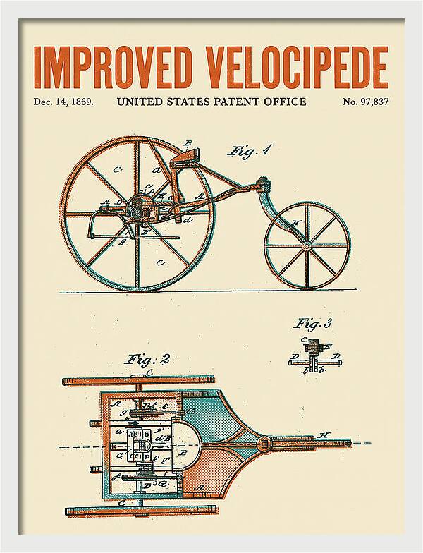 Improved Velocipede Retro Patent Us97837a