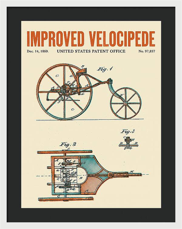 Improved Velocipede Retro Patent Us97837a