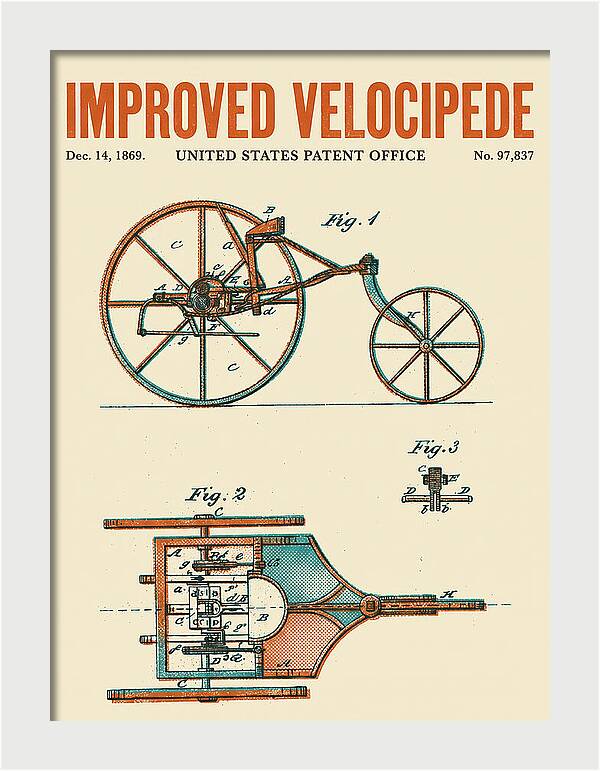 Improved Velocipede Retro Patent Us97837a