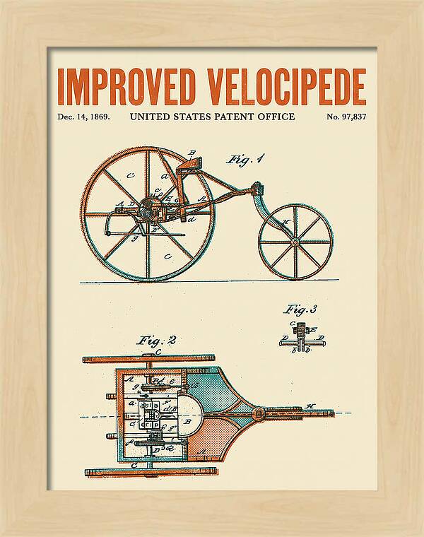 Improved Velocipede Retro Patent Us97837a