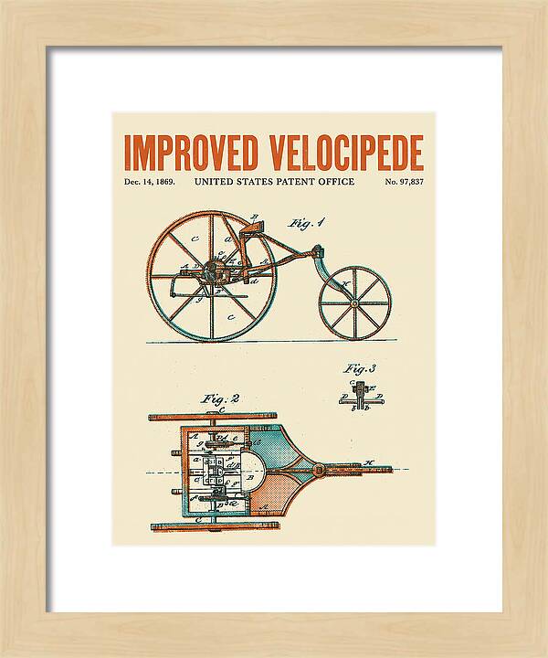 Improved Velocipede Retro Patent Us97837a