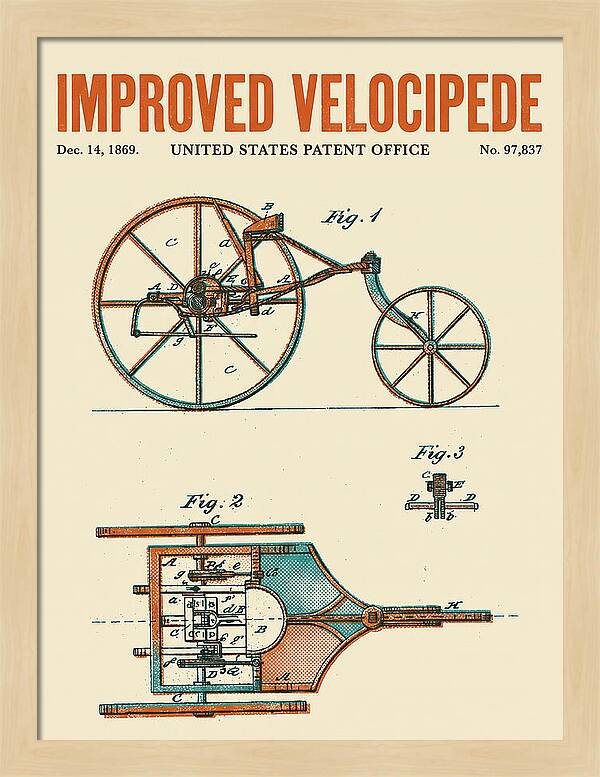 Improved Velocipede Retro Patent Us97837a
