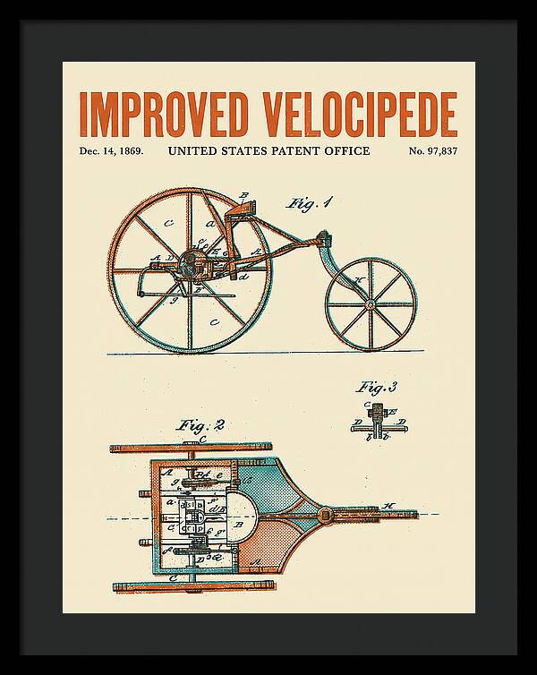 Improved Velocipede Retro Patent Us97837a