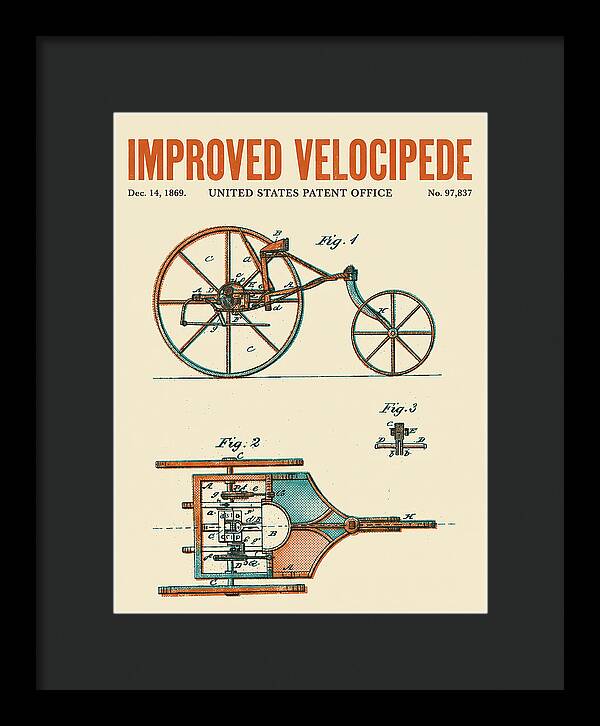 Improved Velocipede Retro Patent Us97837a