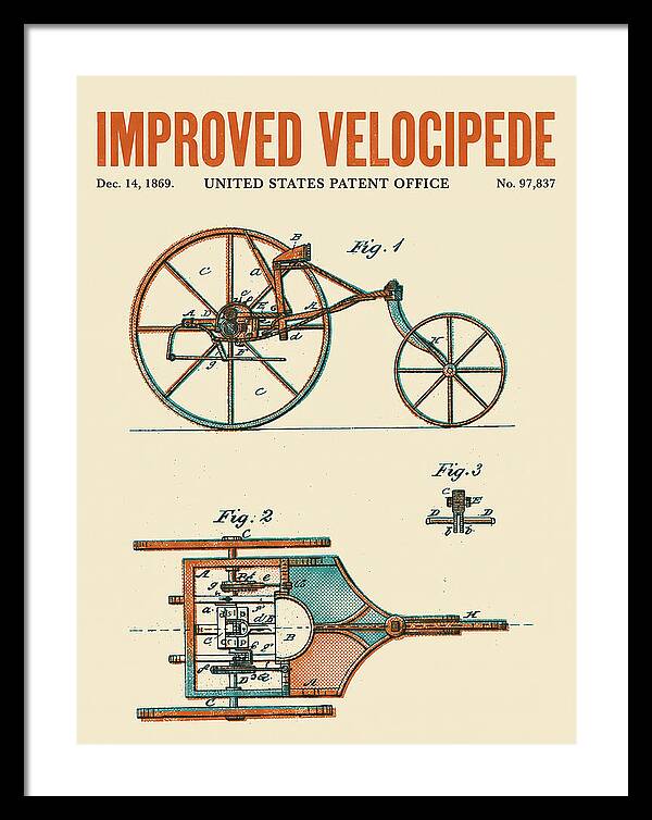 Improved Velocipede Retro Patent Us97837a
