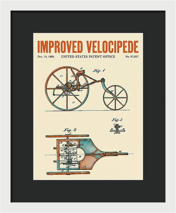 Improved Velocipede Retro Patent Us97837a