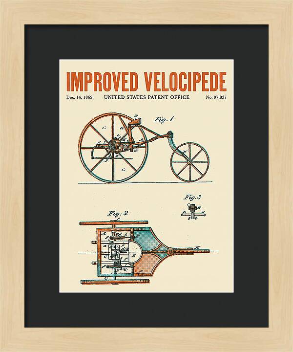 Improved Velocipede Retro Patent Us97837a