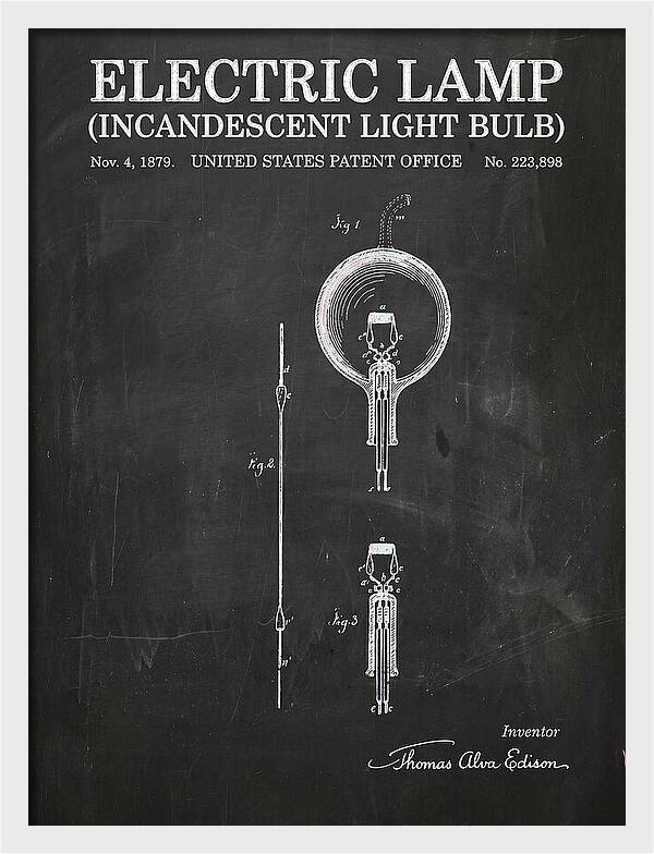 Incandescent Light Bulb Chalkboard Patent Us223898a