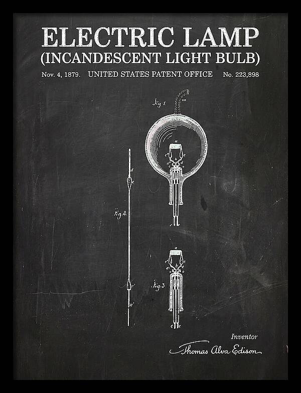 Incandescent Light Bulb Chalkboard Patent Us223898a
