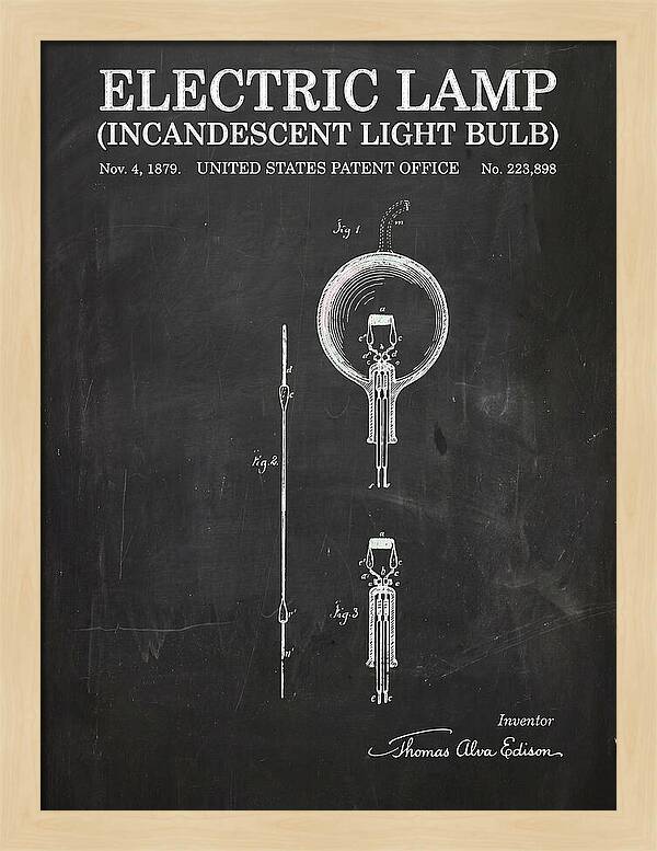 Incandescent Light Bulb Chalkboard Patent Us223898a