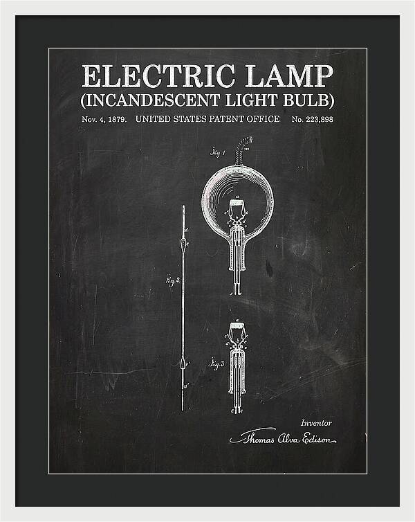 Incandescent Light Bulb Chalkboard Patent Us223898a