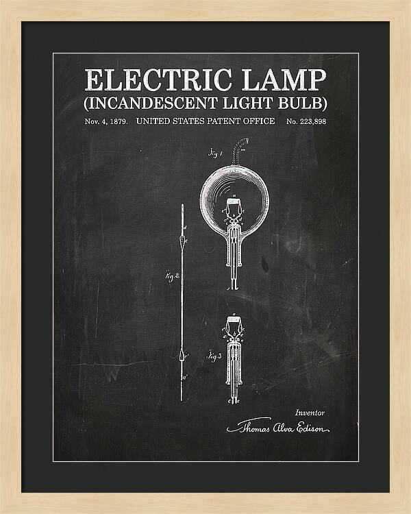 Incandescent Light Bulb Chalkboard Patent Us223898a