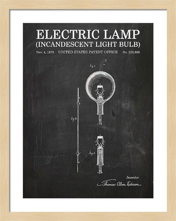 Incandescent Light Bulb Chalkboard Patent Us223898a