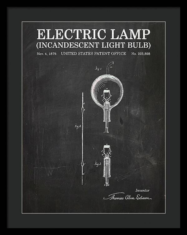 Incandescent Light Bulb Chalkboard Patent Us223898a