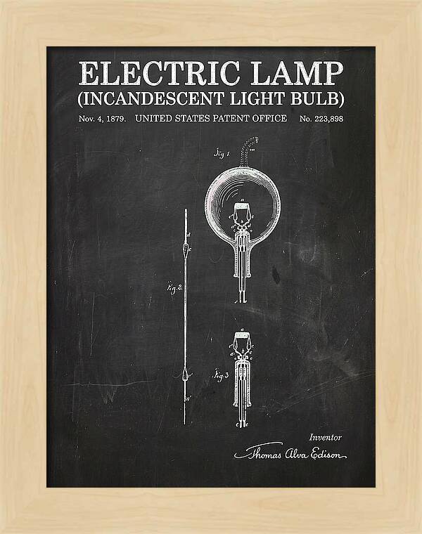 Incandescent Light Bulb Chalkboard Patent Us223898a