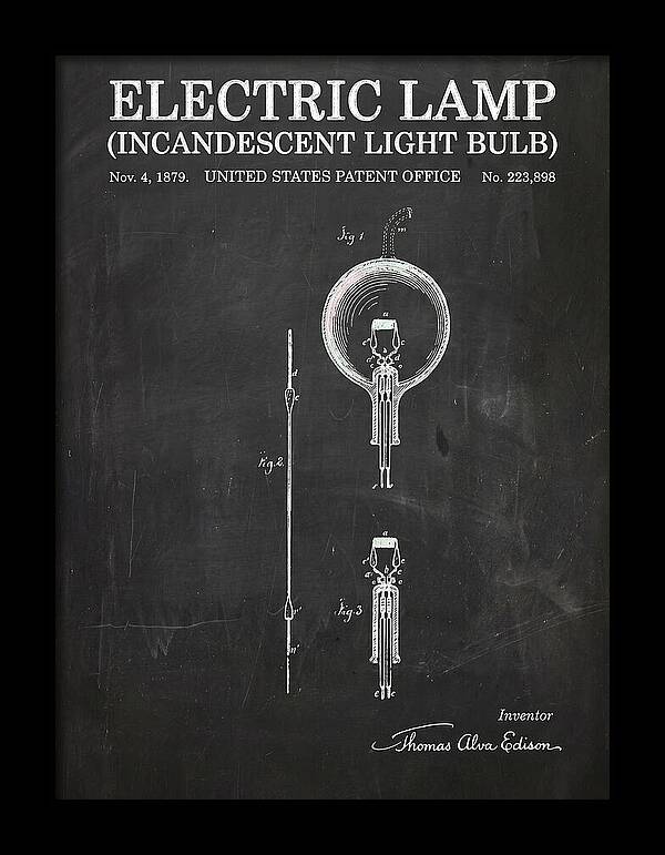 Incandescent Light Bulb Chalkboard Patent Us223898a