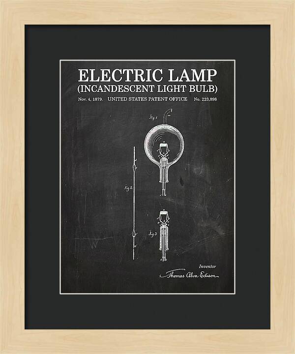 Incandescent Light Bulb Chalkboard Patent Us223898a