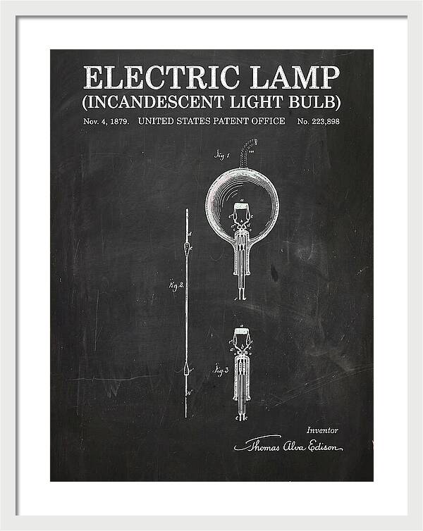 Incandescent Light Bulb Chalkboard Patent Us223898a