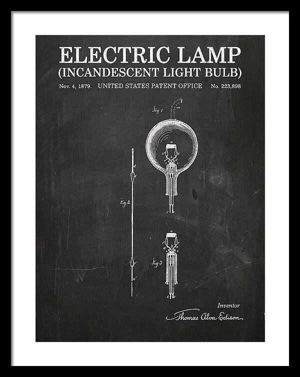 Incandescent Light Bulb Chalkboard Patent Us223898a