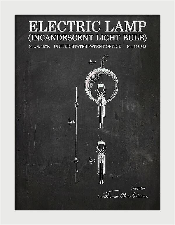 Incandescent Light Bulb Chalkboard Patent Us223898a