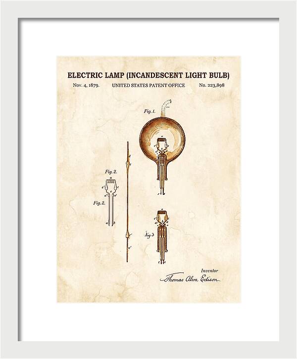 Incandescent Light Bulb Watercolor Patent Us223898a