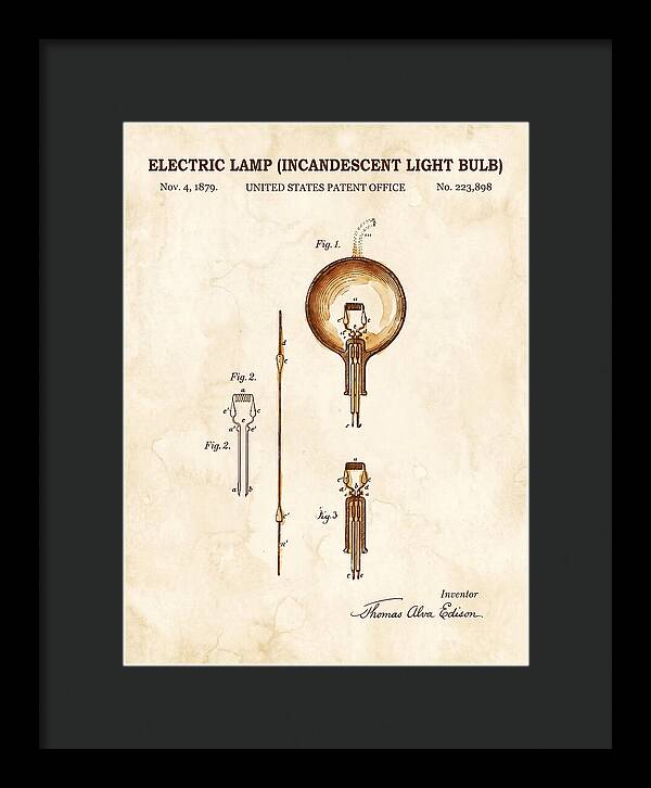 Incandescent Light Bulb Watercolor Patent Us223898a