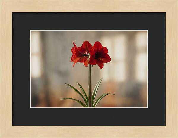 Indoor Amaryllis Blooming Brightly