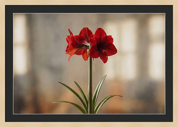 Indoor Amaryllis Blooming Brightly